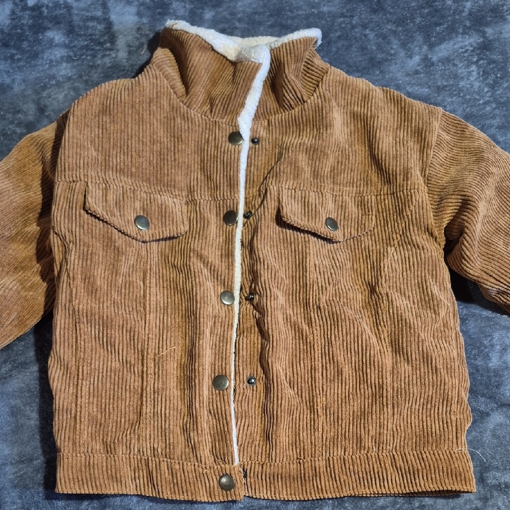 Brown Corduroy Jacket with Sherpa Lining
